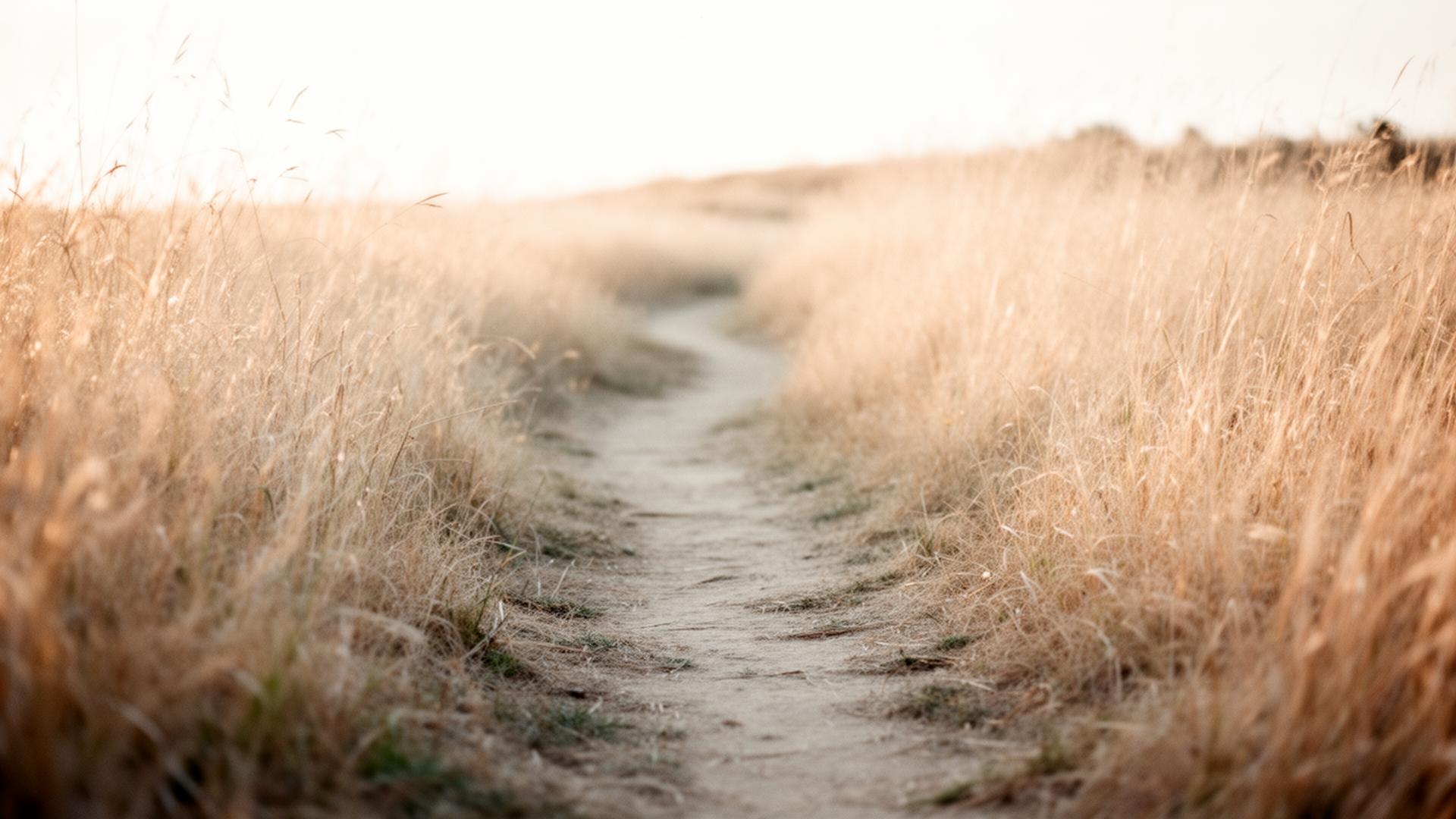 Ein Weg durch warmes hohes Gras